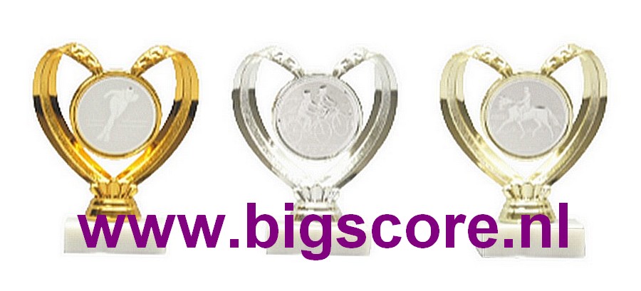 Z 653 Kunststofstandaard Hart Goud-Zilver-Brons